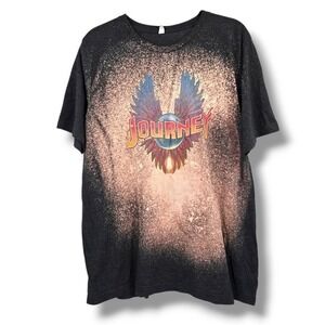 Bella Canvas Journey Band T-Shirt Bleach Splatter‎ Graphic Tee XL